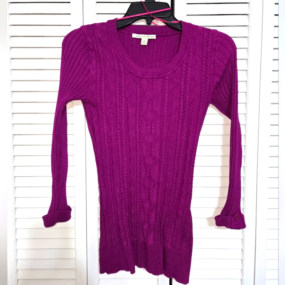 Carolyn Taylor Women's M  Cable Knit Sweater